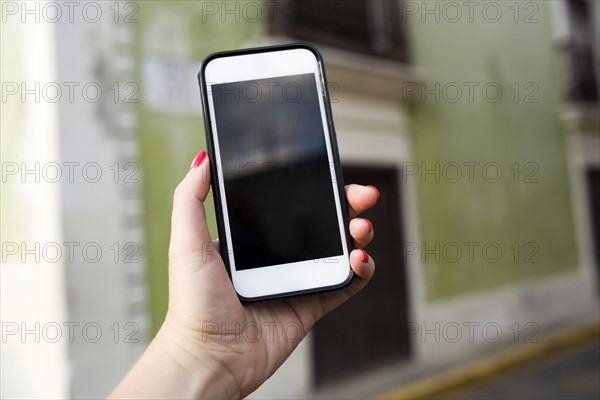 Woman holding phone