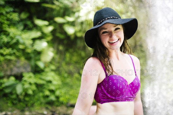 Smiling woman wearing hat