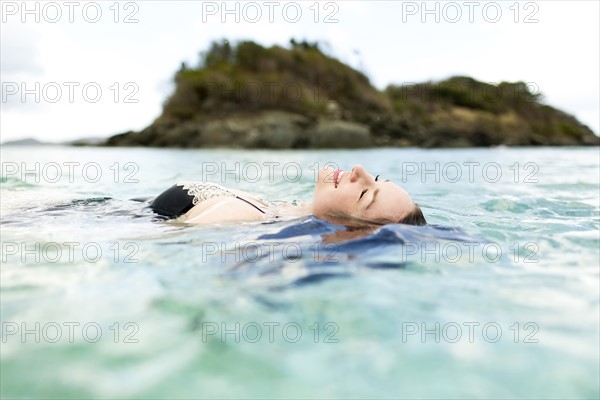 USA, Virgin Islands, Saint Thomas, Woman swimming in sea