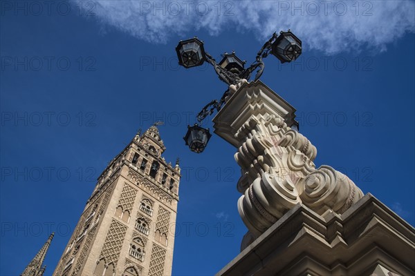 Spain, Seville, Plaza Virgin De Los Reyes, Tower of Giralda
