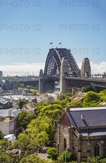 Australia, New South Wales, Sydney, Cityscape and bridge over harbor