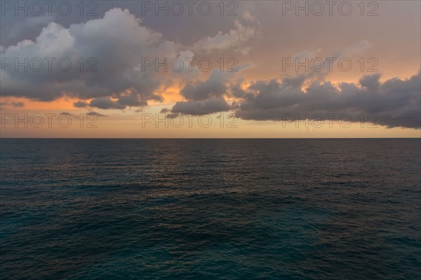 Tranquil seascape in sunset