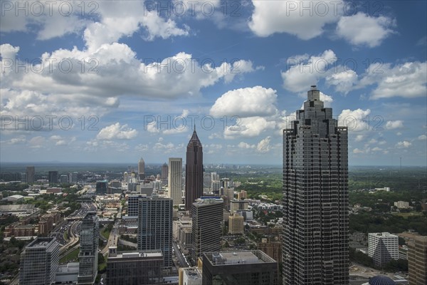 USA, Georgia, Atlanta, Cityscape with skyscrapers in foreground