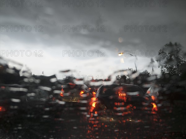 Street traffic on rainy day