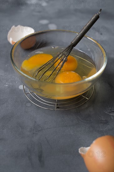 Glass bowl with eggs