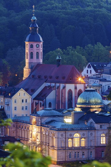 Germany, Baden-Wurttemberg, Baden-Baden, Illuminated Stiftskirche