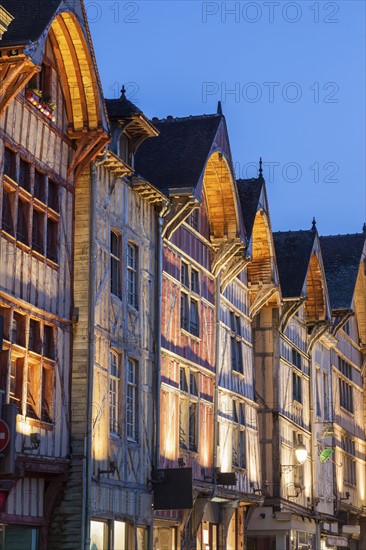 France, Grand Est, Troyes, Illuminated buildings