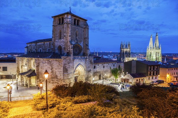 Spain, Castile and Leon, Burgos, Illuminated San Esteban Church