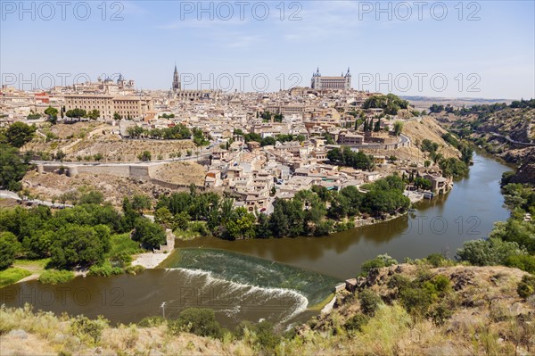 Spain, Castile-La Mancha, Aerial view of Toledo