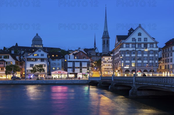 Switzerland, Zurich at night