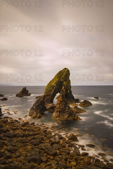 Ireland, County Donegal, Crophy Head rock formation in sea