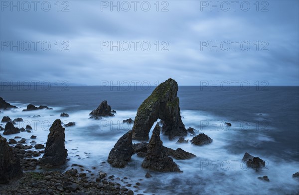 Ireland, County Donegal, Crophy Head rock formation in sea