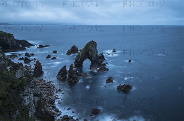 Ireland, County Donegal, Crophy Head rock formation in sea