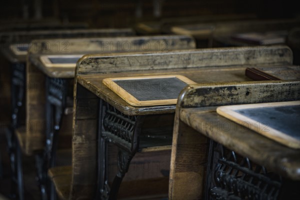 Desks in old school