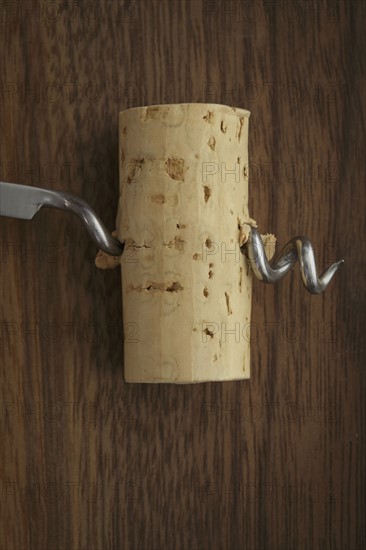 Corkscrew with cork