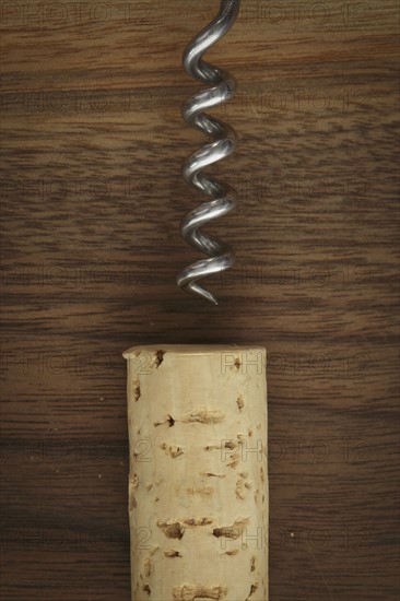 Corkscrew with cork