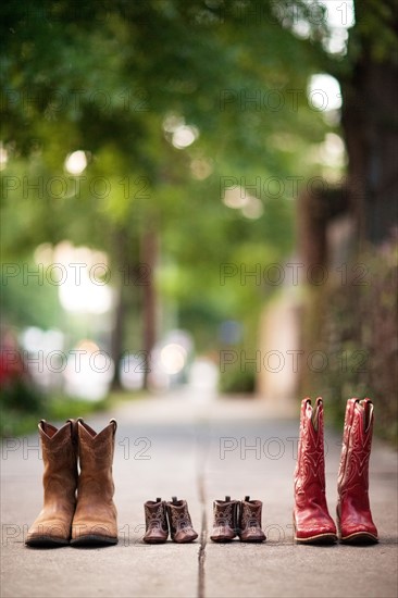 Shoes on sidewalk