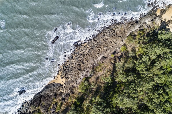 Australia, Queensland, Aerial view of coastline