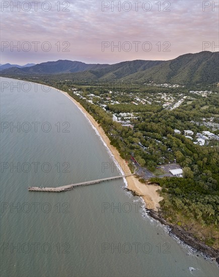 Australia, Queensland, Moody sky over coastline