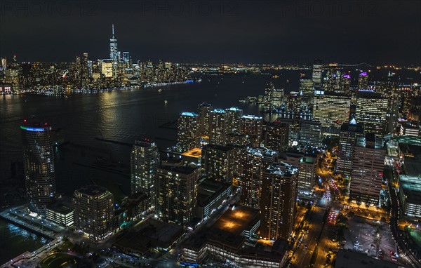 USA, New York, New York City, City lights at night