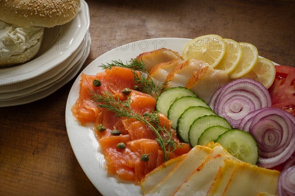 Plate with vegetables and whitefish