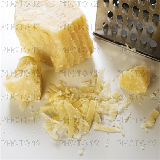 Parmesan cheese and grater