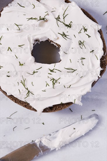 Bagel with cream cheese and dill