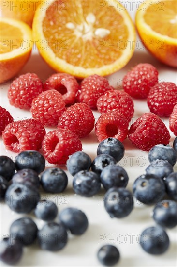 Fruits on white background