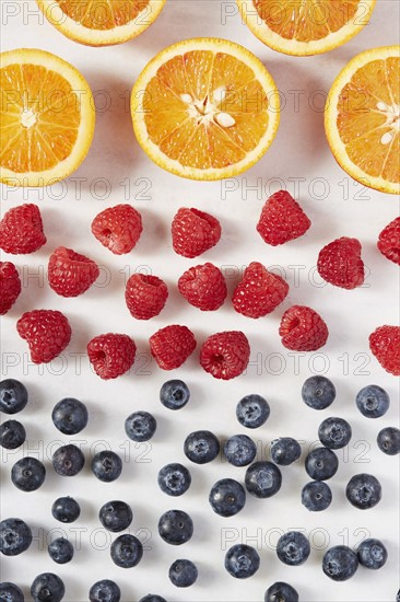 Fruits on white background