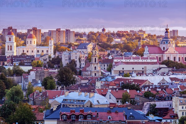 Vilnius, Lithuania, Cityscape at sunrise