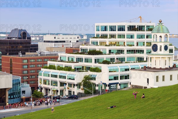 Canada, Nova Scotia, Halifax, Town Clock with other buildings in background