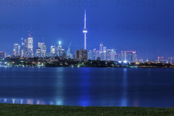 Canada, Ontario, Toronto, Town seen over water