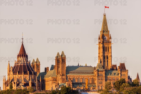 Canada, Ontario, Ottawa, Overcast sky over Parliament Hill