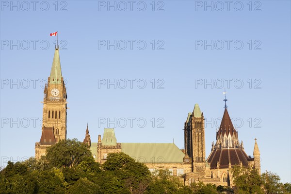 Canada, Ontario, Ottawa, Parliament Hill against clear sky