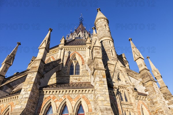 Canada, Ontario, Ottawa, Library of parliament against clear sky