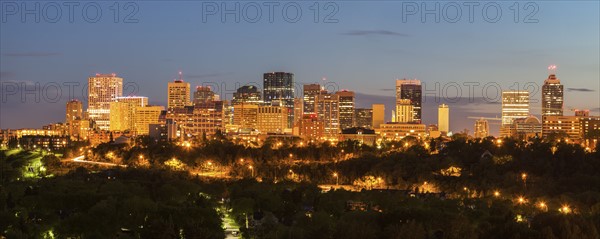 Canada, Alberta, Edmonton, Cityscape at dusk