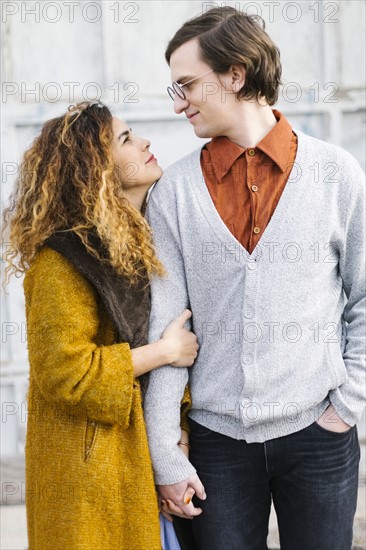 Portrait of couple looking at each other