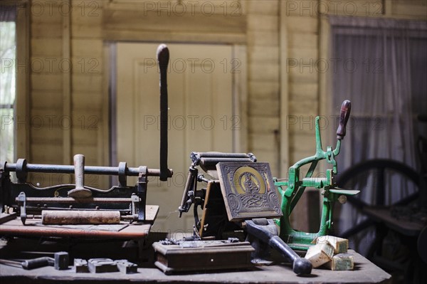 Old printing press machine