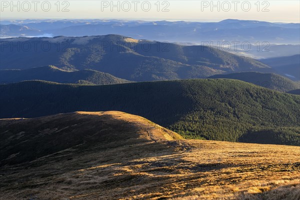 Ukraine, Zakarpattia region, Carpathians, Chornohora, Landscape with mountain Hoverla