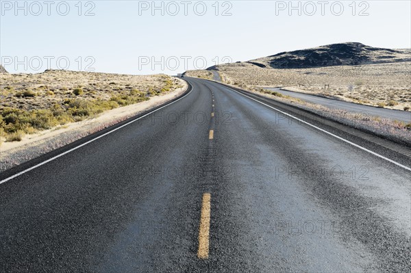 USA, Nevada, Highway 50, Blue sky over empty road