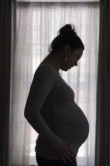 Silhouette of pregnant woman