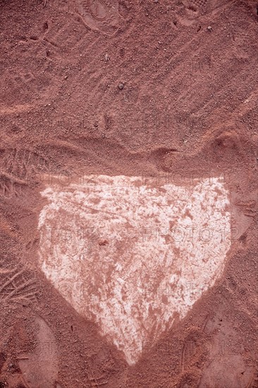 USA, Arizona, Overhead view of dust baseball diamond