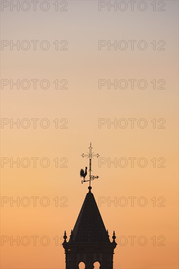 Spain, Seville, Silhouette of Church bell tower