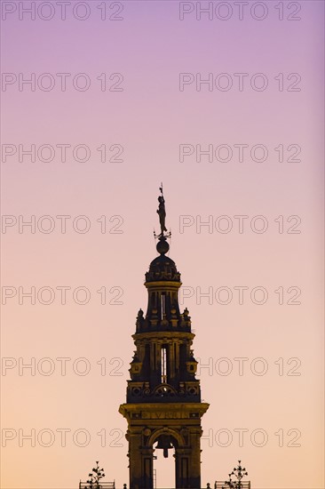 Spain, Seville, Silhouette of Giralda tower