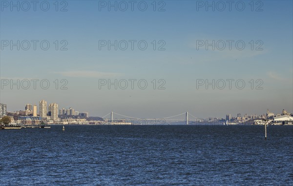 USA, New York, New York City, George Washington Bridge and two cities in distance