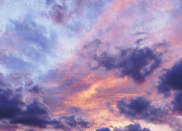 Moody and dramatic colorful sky at sunset