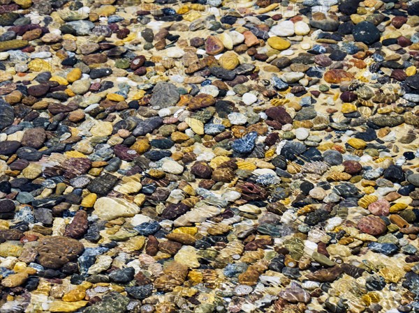 Colorful pebbles underwater