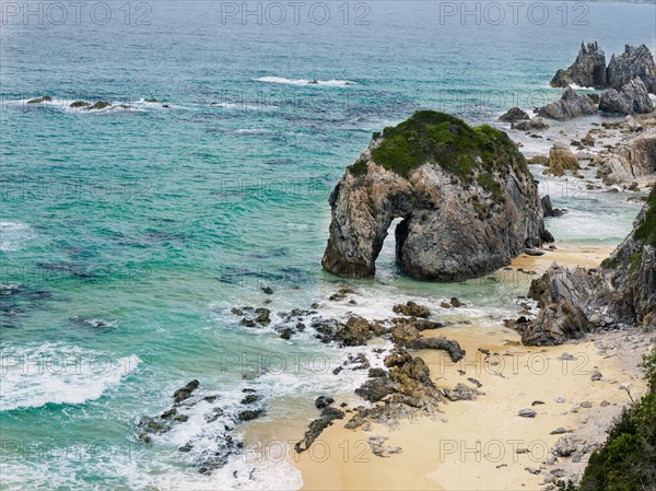 Australia, New South Wales, Bermagui, Scenic view of sandy beach and sea