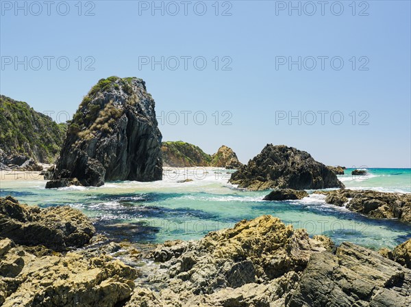 Australia, New South Wales, Bermagui, Clear sky above coastline