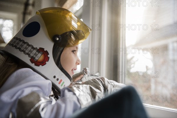 Girl wearing helmet